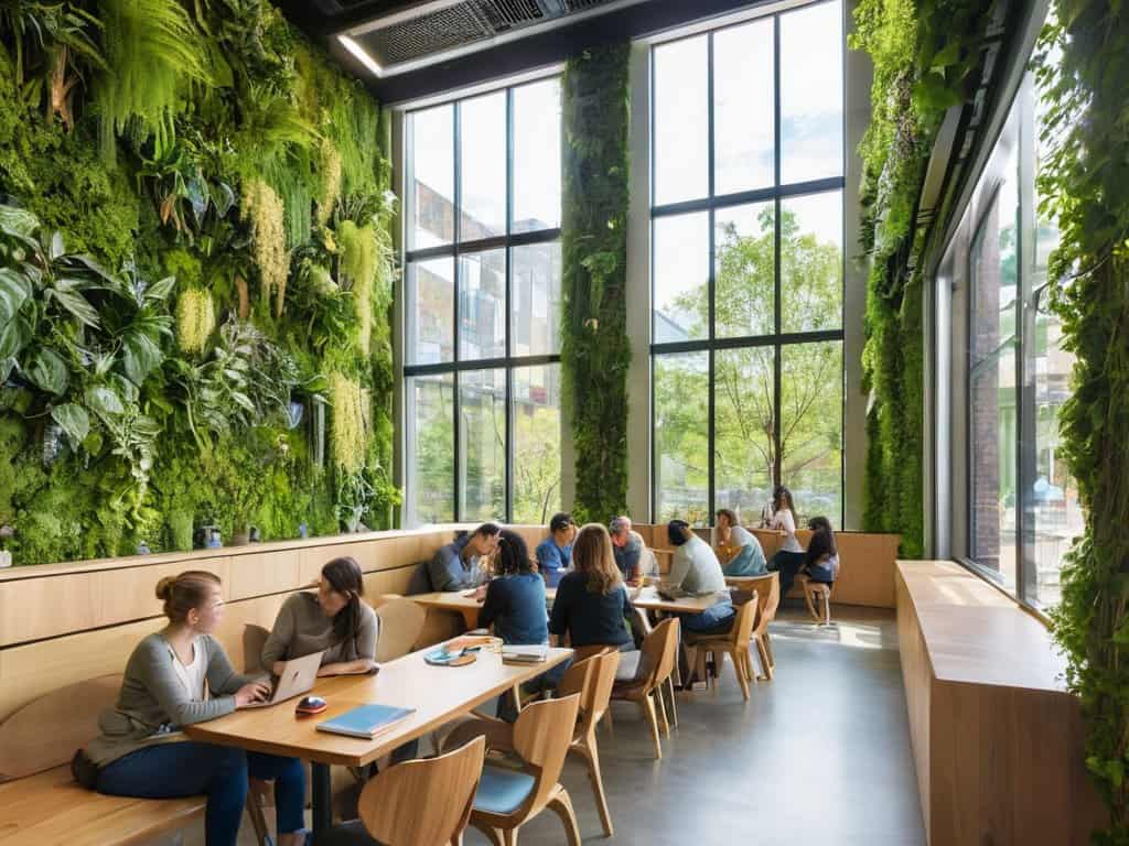 Biophilic design in public buildings concept